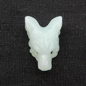 Natural Stone Amazonite Wolf Head Pendant Bead 26x18x11mm