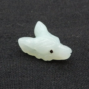 Natural Stone Amazonite Wolf Head Pendant Bead 26x18x11mm