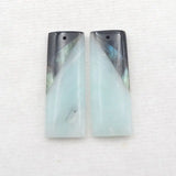 Natural Stone Amazonite Labradorite Obsidian Earring Bead 10g