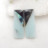 Natural Stone Amazonite Labradorite Obsidian Earring Bead 10g