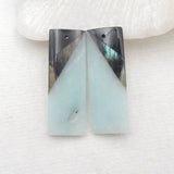 Natural Stone Amazonite Labradorite Obsidian Earring Bead 10g