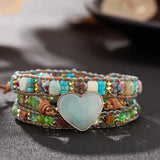 Amazonite Love Turquoise Bracelet Three-layer Braided Bead Bracelet