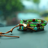 Amazonite Love Turquoise Bracelet Three-layer Braided Bead Bracelet