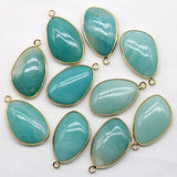 Natural Stone Amazonite Quartz Crystal Amethyst Necklace Pendant