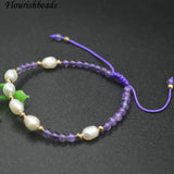Amethyst Beads Bracelet Pearl Braided Yoga Jewelry