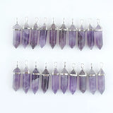 Amethyst Bullet Shape Chakra Pendants for Jewelry Making 20Pcs