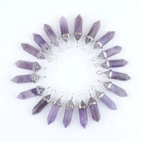 Amethyst Bullet Shape Chakra Pendants for Jewelry Making 20Pcs