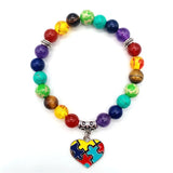 Amethyst Lucky Heart Pendant Bracelet for Men and Women