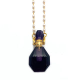 Amethyst Women's Perfume Bottle Love Pendant Necklace