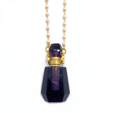 Amethyst Women's Perfume Bottle Love Pendant Necklace
