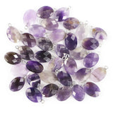 Amethyst Faceted Necklaces Pendants Oval Shape Charms DIY Jewelry Making 12Pcs