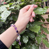 Amethyst Freshwater Pearl Strand Bracelets Charm Friendship Jewelry