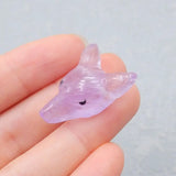 Amethyst Wolf Head Pendant Necklace Bead 27x18x9mm