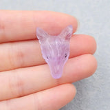 Amethyst Wolf Head Pendant Necklace Bead 27x18x9mm