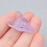 Amethyst Wolf Head Pendant Necklace Bead 27x18x9mm