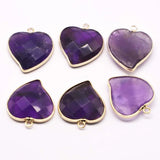 Amethyst Heart Gilt Edge Necklaces Pendants