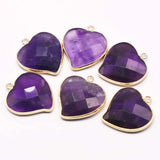 Amethyst Heart Gilt Edge Necklaces Pendants