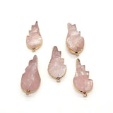Natural Stone Amethyst Leaf Pendant 26-40mm Crystal Wings Jewelry DIY