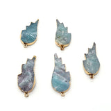 Natural Stone Amethyst Leaf Pendant 26-40mm Crystal Wings Jewelry DIY