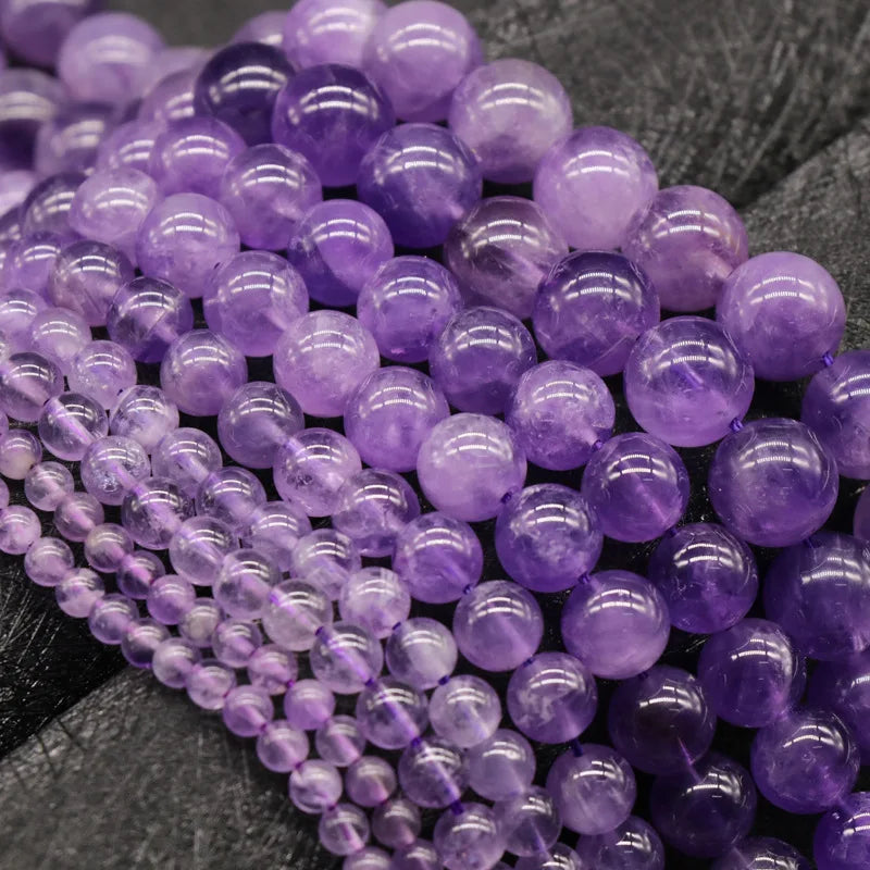 Natural Amethyst Loose Beads for DIY Jewelry Making