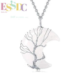Amethyst Moon Tree Of Life Pendant Necklace
