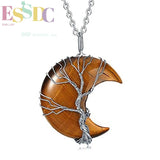 Amethyst Moon Tree Of Life Pendant Necklace