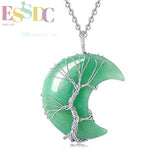 Amethyst Moon Tree Of Life Pendant Necklace