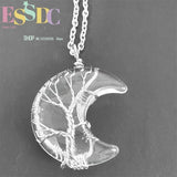 Amethyst Moon Tree Of Life Pendant Necklace