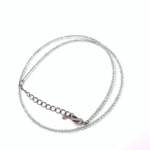 Amethyst Olivine 2mm Small Round Stone Necklace