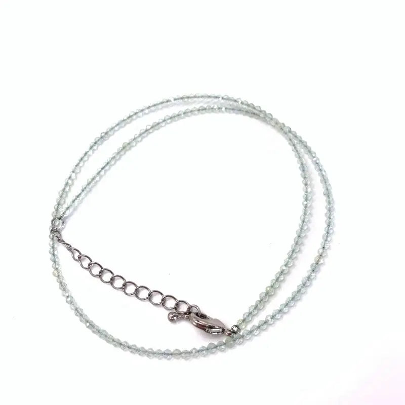 Amethyst Olivine 2mm Small Round Stone Necklace