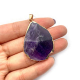 Natural Stone Amethyst Pendants for DIY Women Necklace Jewelry Making