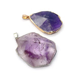 Natural Stone Amethyst Pendants for DIY Women Necklace Jewelry Making