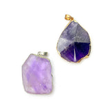 Natural Stone Amethyst Pendants for DIY Women Necklace Jewelry Making