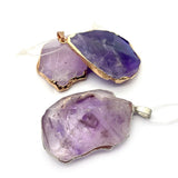 Natural Stone Amethyst Pendants for DIY Women Necklace Jewelry Making