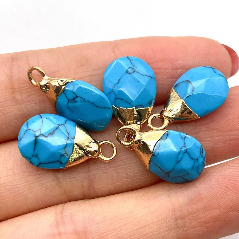 Amethyst Pendants Turquoise Quartz Charms for Jewelry Making