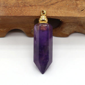 Amethyst Perfume Bottle Pendant for Jewelry Making Charms DIY Necklace