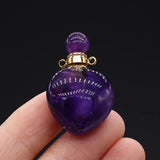 Amethyst Perfume Bottle Pendant for Jewelry Making Charms DIY Necklace