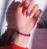 Natural Stone Amethyst Pixiu Bead Bracelet For Women Lucky Amulet