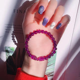 Natural Stone Amethyst Pixiu Bead Bracelet For Women Lucky Amulet