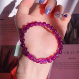 Natural Stone Amethyst Pixiu Bead Bracelet For Women Lucky Amulet