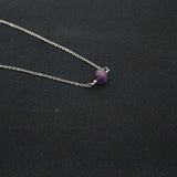Amethyst Women Necklace Stainless Steel Cross Chain BirthStone Fine Jewellery