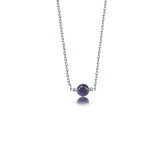Amethyst Women Necklace Stainless Steel Cross Chain BirthStone Fine Jewellery