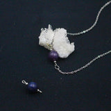 Amethyst Women Necklace Stainless Steel Cross Chain BirthStone Fine Jewellery