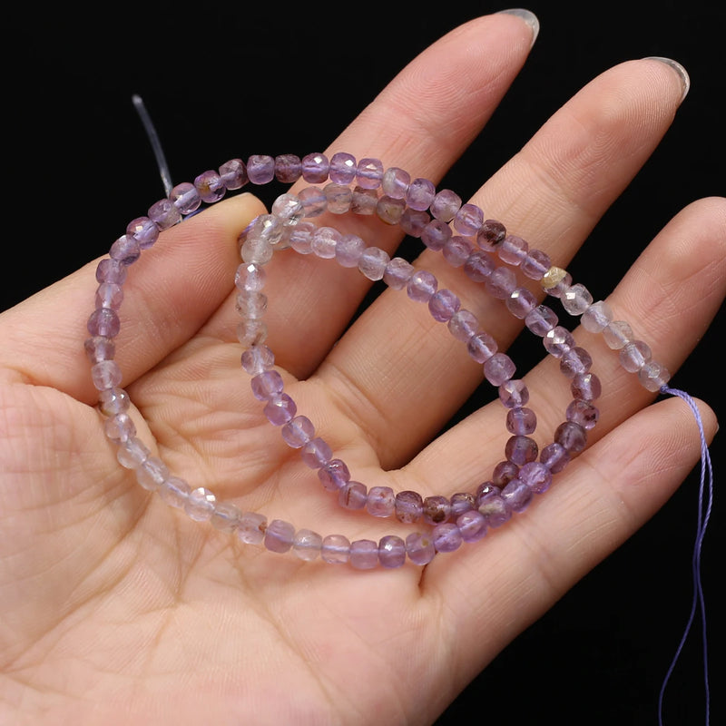Square Faceted Citrine Beads for Jewelry Making