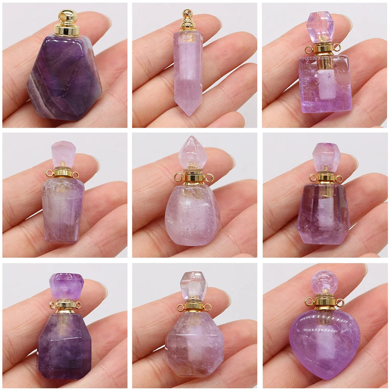 Amethyst Essential Oil Diffuser Charms Pendant for DIY Necklace