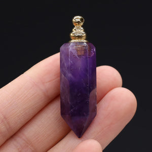 Amethyst Essential Oil Diffuser Charms Pendant for DIY Necklace