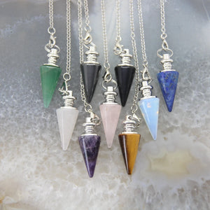 Natural Stone Amethysts Healing Pendulum for Dowsing