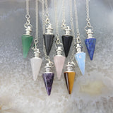 Natural Stone Amethysts Healing Pendulum for Dowsing