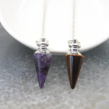 Natural Stone Amethysts Healing Pendulum for Dowsing