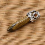 Amethysts Pendant Hexagonal Crystal Pillar Charm for Women Jewelry
